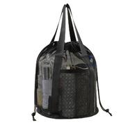 Mesh Shower Bag, Bathroom Lightweight Portable Shower Bag for On the Go - Organiser Bag with Basket Design for Dormitory, Gym, Travel, Camping, Holiday, Swimming Pool, Swimming, Studentenzi, black