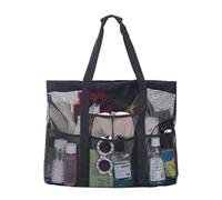 Mesh Shower Bag - Travel Double Organiser, Portable Shower Caddy | Quick Drying Bathroom Storage Bag, Hanging Mesh Shower Bag with Pockets, Bathroom Essentials, Compact Shower Bags for College, black