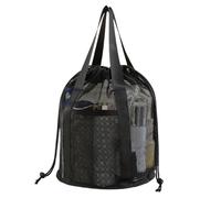 Mesh Shower Bags | Breathable Pocket 3D Anatomical Shape - Portable Waterproof Basket for Gym Toilet Travel Pool Beach Camping, Black, Se référer au descriptif, Refer to description
