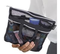 Mesh Shower Caďdy - 10.2 Inch Polyester Carry Bag | Reusable Shower Basket Bag with Zip, Large Capacity, Portable Caďdy for Střand, Swimming Pool, Gym, Camping