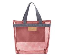 Mesh Shower Caddy Bag,Portable Shower Caddy Tote Bag with Zipper and Inner Pocket, Quick Dry Toiletry Organizer Mesh Shower Bag for Dorm, Beach, Swimming Pool, Gym (B-Pink)