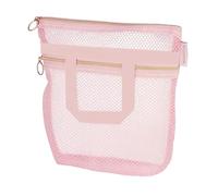 Mesh Shower Caddy Tote, Quick Dry Hanging Shower Tote Bag with Zipper and Handles, Lightweight Toiletry Organizer, Mesh Beach Bag Basket Organizer for Bathroom Gym Camping Travel (Pink)