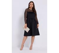 Mesh Skater Midi Dress Yours Black 20