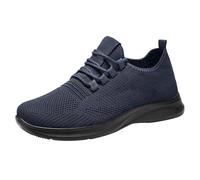Mesh Slip-On Shoes for Men Casual Loafer Shoes Ladies Breathable Graceful Trainers Womens Knitted Mesh Chic Sneaker Everyday Walking Trainers Clean Plain Sneakers for Spring Autumn (Blue, 7.5)