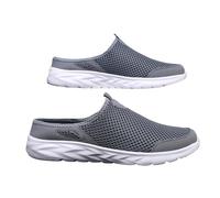 Mesh Slippers Men's Orthopaedic Mules Front Closed Back Open Shoes Slip On Comfortable House Mules Mules Lightweight Breathable Summer Garden Shoes for Indoor and Outdoor Use, gray, 8.5 UK
