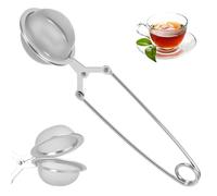 Mesh Snap Ball Tea Strainer with Handle Stainless Steel Loose Leafs Filter Multipurpose Fine Mesh Balls Filter Reusable Brewing Accessory Easy-Use Steeping Tool for Spices and Seasonings(4.5cm)