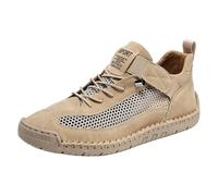 Mesh Sneakers Men, Casual Formal Large Size Shoes Mesh Comfortable Driving Shoes Summer Breathable Shoe Non Slip Sports Footwear Lightweight Casual Footwear Leisure Trend Skateboard Shoe Khaki