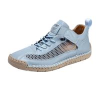 Mesh Sneakers Men, Casual Formal Large Size Shoes Mesh Comfortable Driving Shoes Summer Breathable Shoe Non Slip Sports Footwear Lightweight Casual Footwear Leisure Trend Skateboard Shoe Sky Blue