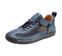 Mesh Sneakers Men, Casual Formal Large Size Shoes Mesh Comfortable Driving Shoes Summer Breathable Shoe Non Slip Sports Footwear Lightweight Casual Footwear Leisure Trend Skateboard Shoe Blue