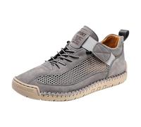 Mesh Sneakers Men, Casual Formal Large Size Shoes Mesh Comfortable Driving Shoes Summer Breathable Shoe Non Slip Sports Footwear Lightweight Casual Footwear Leisure Trend Skateboard Shoe Grey