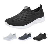 Mesh Sneakers Unisex,Slip On Trainers Memory Foam,Solid Colors Non Slip Running Shoes with Cushioned Sole Breathable Workout Couple Shoes One Step for Sports/Fitness/Working/Hiking Dark Blue