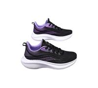 Mesh Sneakers with Lace-Up Design and Gradient Color Scheme; Lightweight and Slip-Resistant; Ideal for Outdoor Activities, Everyday Wear, and Casual Workouts,Black,4 UK
