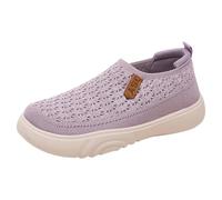 mesh Sneakers Women Slip on Womens Trainers Wide Fit Wedge Jogging Sneakers Casual Fashion Non Slip Walking Shoes Lightweight Low Top Slip on Orthopedic Trainer Nursing Shoes Purple 6.5