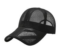 Mesh Sport Hat for Men Breathable Adjustable Quick Drying Lightweight Multipurpose Soft Brim Running Cap Travel Summer Outdoor Sports Hiking Camping Golf Caps Black