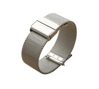 Mesh Stainless Steel Watch Band Bracelet 16mm 18mm 20mm 22mm Unisex Replacement Strap(Silver,17mm)