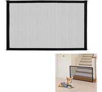 Mesh Stair Gate, Pet Gate (Black,110 x 72 cm), Stair Gates for Dogs Providing a Safe Enclosure for Pets and Baby to Play and Rest, Portable Stair Gate for Dogs Indoor Gates for The House Doorway