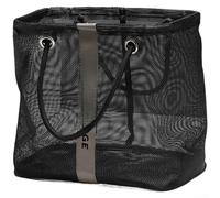 Mesh Storage Bag, 26x16x25cm Portable Toiletry Organizer with Breathable Ventilation for Travel and Gym Use(Black Long Style)