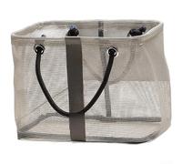 Mesh Storage Bag, 26x16x25cm Portable Toiletry Organizer with Breathable Ventilation for Travel and Gym Use(Gray Short Style)