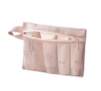 Mesh Storage Bag: Mesh Bags with Zipper, Multifunctional Organizer for Travel, Camping, Cosmetics, Dorms, Business Trip, Beach, Home, Stationery, College, Pink, Consulte la descripción, See