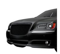 Mesh Style Front Grille|Compatible With 2011-2014 Chrysler 300 / 300C|8719961|Matte Black|Front Hood Bumper Grille