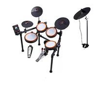 Mesh Surface Electronic Drum For Beginners Portable Electronic Drum Set Mesh Surface Double Trigger(Orange4)