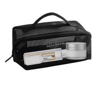 Mesh Toiletry Bag | Portable Travel Toiletry Bag | Mesh Shower Tote Bag | Travel Ready Toiletry Bag with Multiple Pockets Great for Organizing in Destruction, Black, Se référer au descriptif, Refer to