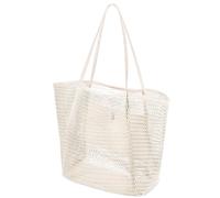 Mesh Tote Bag - Extra Large Beach Bag for Women, 25+LBS Zip Pocket, Shoulder Bag, Summer Holiday Travel, Reusable Shopping Bag, Picnic, pool，Gym, Sports, Camping, Hiking, Yoga, Pilates(White)