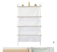 Mesh Toy Organizer - 3 Layer Wall Hanging Storage Bag | Plush Toys Storage | Wall Net Hanger Display Holder For Space-Saving Nursery Playroom And Kids Room Organization
