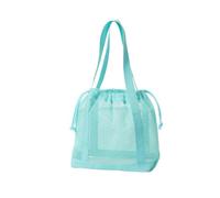 Mesh Travel Wash Bag with Drawstring Opening, Light Green F | Toiletry Organizer for Weekend Packing and Bathroom Use