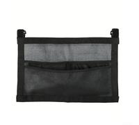 Mesh Under Table Storage Bag For Ping Pong Paddles And Balls With Secure Adjustable Straps Large Capacity Organizer Rack Holding Four Rackets Plus Twenty Balls Black Finish For Game Room