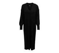 Only Tessa V-neck Knitted Midi Dress - Black, Black, Size S = Uk 8, Women Black