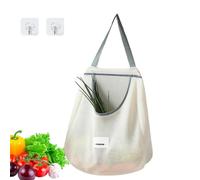 mesh vegetable bags mesh production bags kitchen storage tote bags household kitchen storage net bag reusable hanging fruit storage bag, Grey Single, verwijzen naar de beschrijving, Unisex