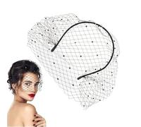 Mesh Veil Headband | Vintage Black Wedding Veil Hairhoop,Lightweight Hairstyling Supplies, Fashion Hairband for Themed Events Daily Wear Traveling Business Trip Tea Party
