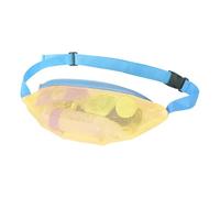 Mesh waist pack - adjustable beach bag, easy to breathe, features durable mesh material and secure zip, ideal for collecting shells, swimming, travelling and, Yellow Blue Ribbon, Siehe Beschreibung