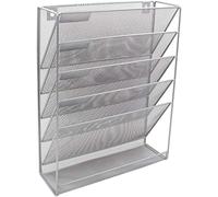 Mesh wall literature holder magazine hanging file SILVER- HOME/ OFFICE ORGANIZER