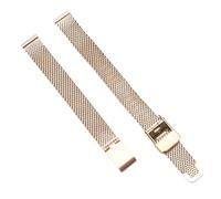 Mesh Watch Bands Replacement Straps Adjustable Stainless Steel Watchbands For Men Women Universal Metal 14mm 16mm 18mm 20mm(Rose gold,10mm)