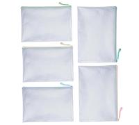 Mesh zip bag, A4 file storage bag, zip bag, 5 pieces, storage , pencil case, waterproof document bag for school ride test, office receipts, household calculation
