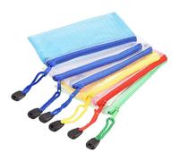 Mesh Zipper Bags, B8 Size Plastic Zip Pouch File Zipper Document Folder for Office Supplies Home Travel, Assorted Colors Pack of 6