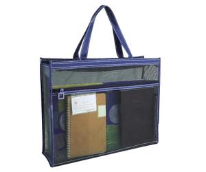 Mesh Zipper Document Bag | 17 x 13 x 4.4 Inch Transparent Poster Storage Bag with Handle and Zipper,A3 Tote for Posters Painting Teaching Material Art Work