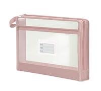 Mesh Zipper Pouch, A4 Clear Portable Bag, 12.6x9.8x1.6 Inch Folder with Double-Layer Build, Mesh Organizing Sleeve, Reinforced Nylon with Professional Style for Stationery and Board Games