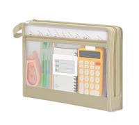 Mesh Zipper Pouch, A4 Clear Portable Bag, 12.6x9.8x1.6 Inch Folder with Double-Layer Build, Mesh Organizing Sleeve, Reinforced Nylon with Professional Style for Stationery and Board Games