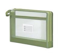 Mesh Zipper Pouch, A4 Document Organizer Bag, Double Layer Storage Folder, Transparent Portable File Case Durable Zipper Closure for Stationery Homework Papers Notebooks Board Games School Office Use