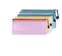 Mesh Zipper Pouch, A6 Document Mesh Zipper Pouch Pack of 50 Multicolor(A6 Mix Bags)