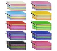 Mesh Zipper Pouch Bags 30Pcs 10 Color 9x4.5 Inch Nylon Mesh Zipper Pouch Portable Multi-Purpose Bags for Cosmetics Stationery Office Supplies