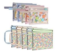 Mesh Zipper Pouch Bags, A4 & A5 Double-Layer Nylon Toy Storage, Breathable See Through with Handle Zipper, Supplies for School Office Board Games Travel Puzzle Building Block Sets Organization
