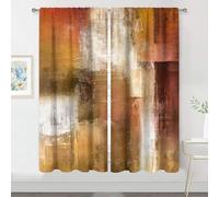 MESHELLY Abstract Brown Curtains 42W x 63H Inch Rod Pocket Rust Gray Curtains Burnt Orange Art Painting Modern Contemporary Watercolor Cool Oil Print Living Room Bedroom Window Drapes Fabric 2 Panel