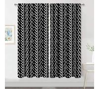 MESHELLY Black White Curtains 42Wx63H Chevron Big Arrows Trial 2 Panels