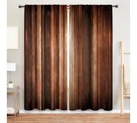 MESHELLY Brown Curtains 42W x 63H Inch Burnt Orange Curtains Rod Pocket Rustic Bedroom Decor for Men Rust Tan Farmhouse Striped Bronze Copper Peach Vintage Living Room Window Drapes Fabric 2 Panels
