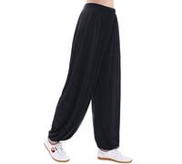 MESHIKAIER Women Plus Size Super Soft Harem Pants Modal Yoga Pants Elastic Pilates Pants Ideal for Workout Dance Jogging Sport (XL, Black)