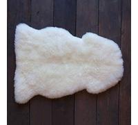 Meshnew Genuine Australian Sheepskin Rug Ivory White Sheep Skin Rugs Single Pelt Natural 2ft X 3ft (60 cm X 91.4 cm) | Natural Sheep Skin